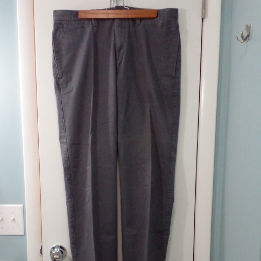Lands' End Gray Chinos Flat Front